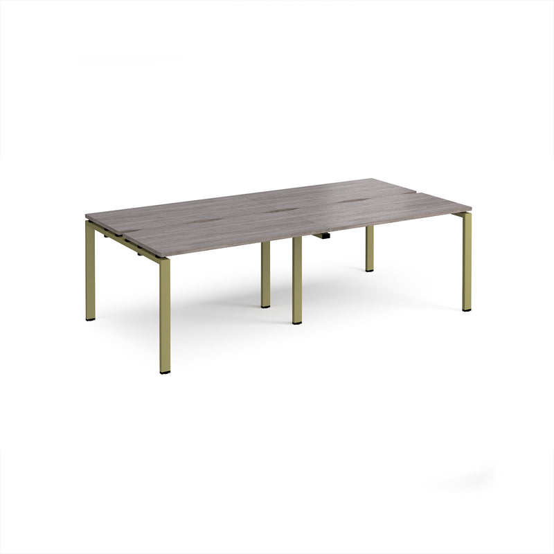 Adapt Double Back to Back Desks 600mm Deep - Grey Oak