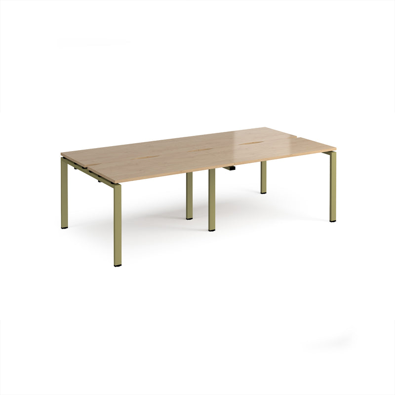 Adapt Double Back to Back Desks 600mm Deep - Kendal Oak