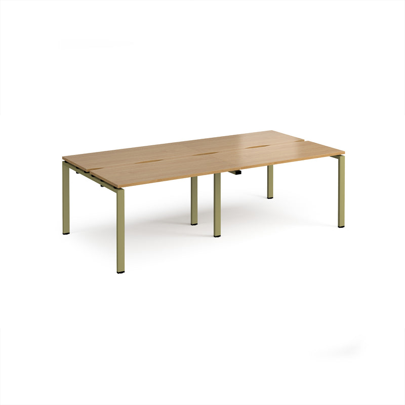 Adapt Double Back to Back Desks 600mm Deep - Oak