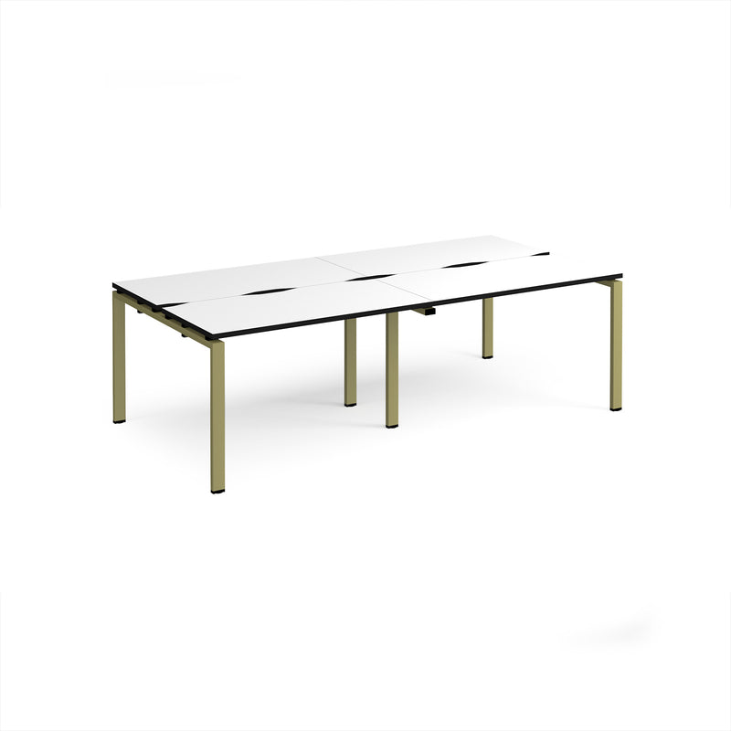 Adapt Double Back to Back Desks 600mm Deep - White/Black