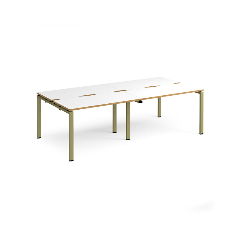 Adapt Double Back to Back Desks 600mm Deep - White/Oak