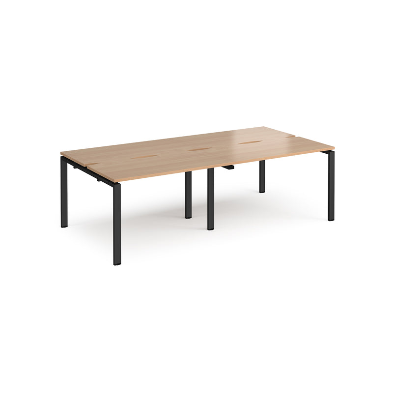 Adapt Double Back to Back Desks 600mm Deep - Beech