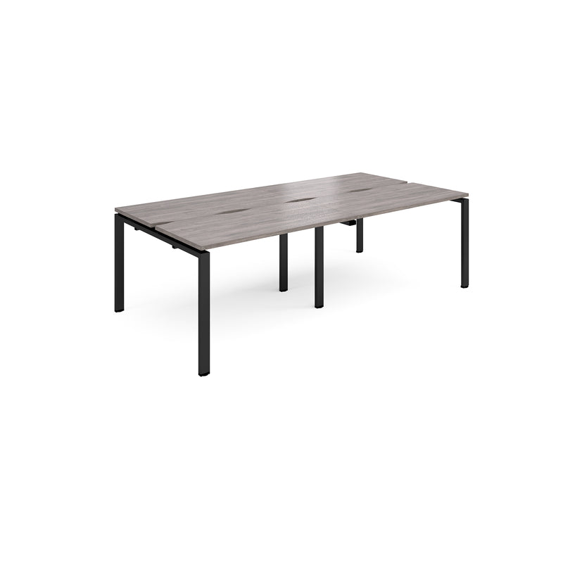 Adapt Double Back to Back Desks 600mm Deep - Grey Oak - NWOF