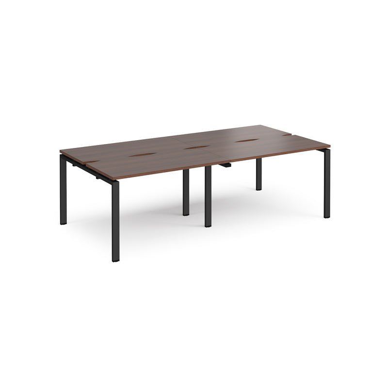 Adapt Double Back to Back Desks 600mm Deep - Walnut - NWOF