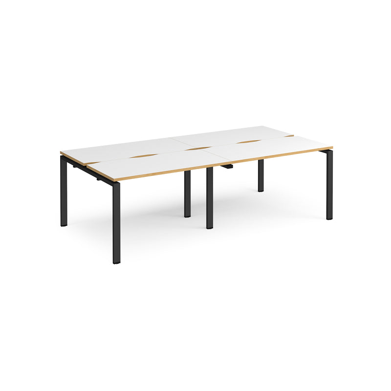 Adapt Double Back to Back Desks 600mm Deep - White/Oak - NWOF