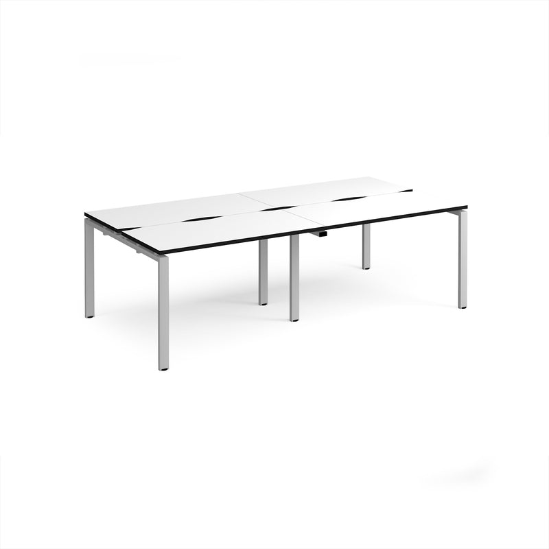 Adapt Double Back to Back Desks 600mm Deep - White/Black