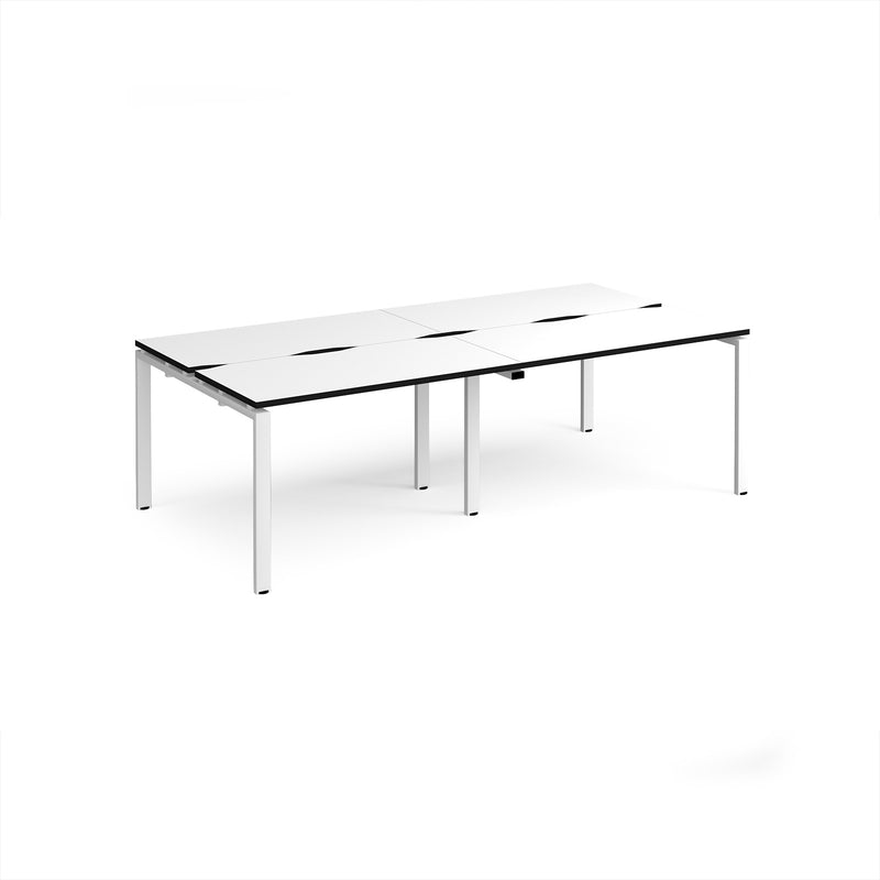 Adapt Double Back to Back Desks 600mm Deep - White/Black