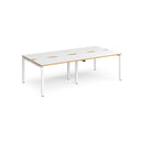 Adapt Double Back to Back Desks 600mm Deep - White/Oak - NWOF