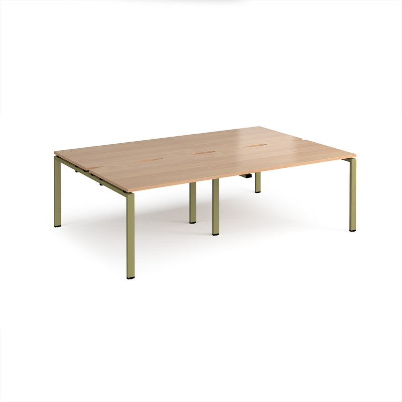 Adapt Double Back to Back Desks 800mm Deep - Beech
