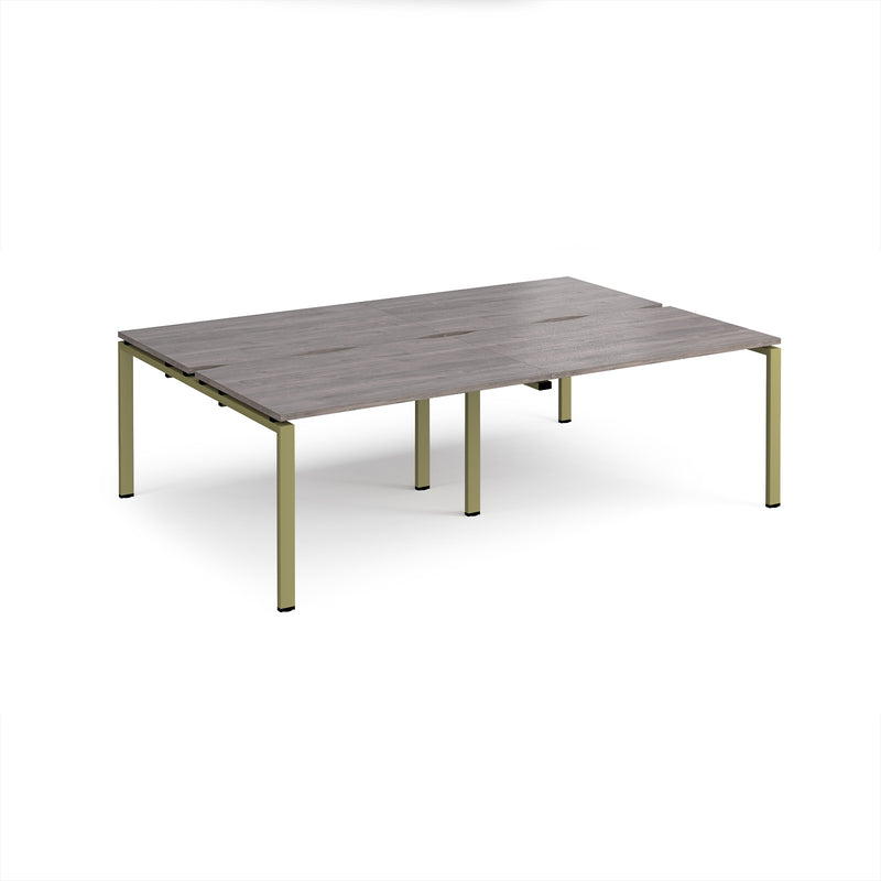 Adapt Double Back to Back Desks 800mm Deep - Grey Oak