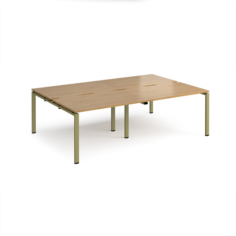Adapt Double Back to Back Desks 800mm Deep - Oak