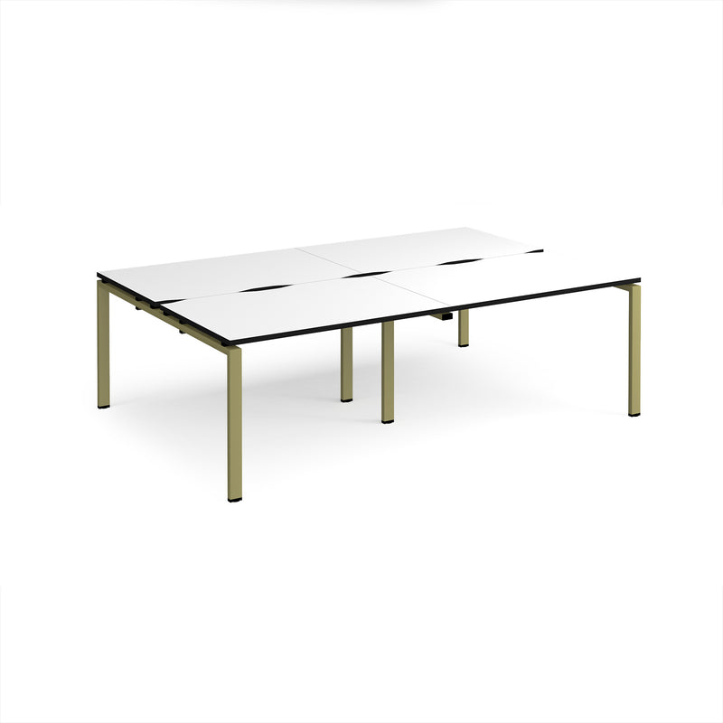 Adapt Double Back to Back Desks 800mm Deep - White/Black