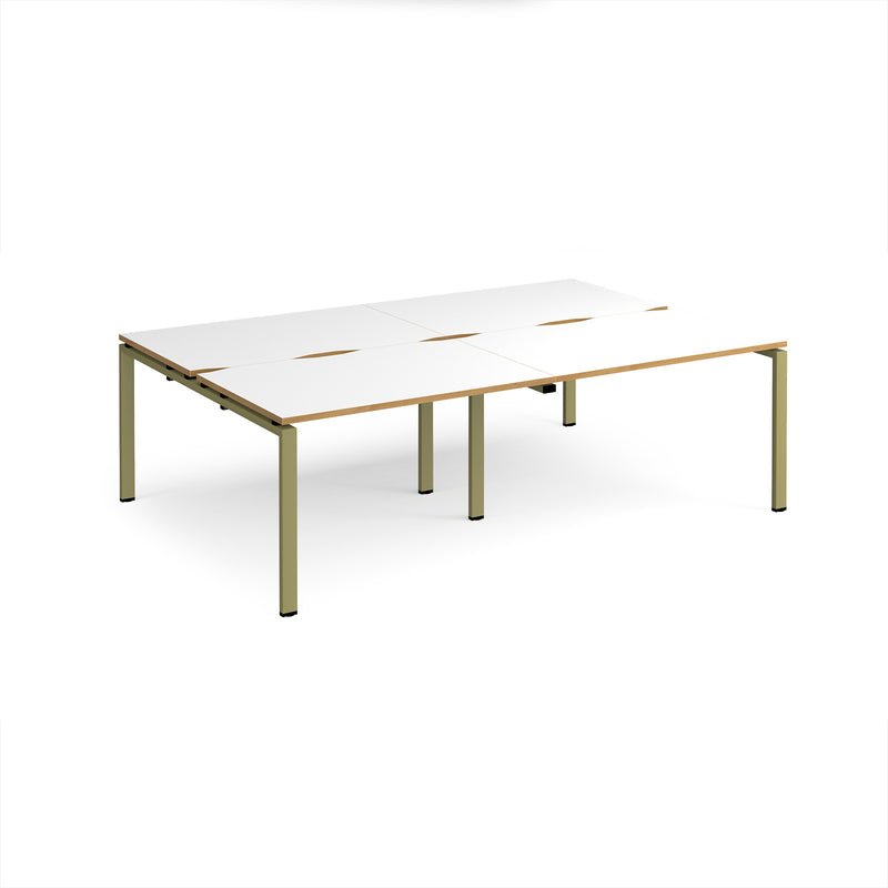 Adapt Double Back to Back Desks 800mm Deep - White/Oak