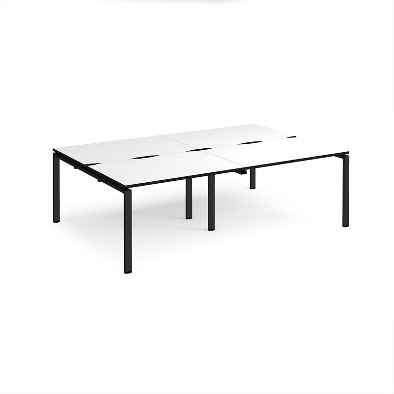 Adapt Double Back to Back Desks 800mm Deep - White/Black
