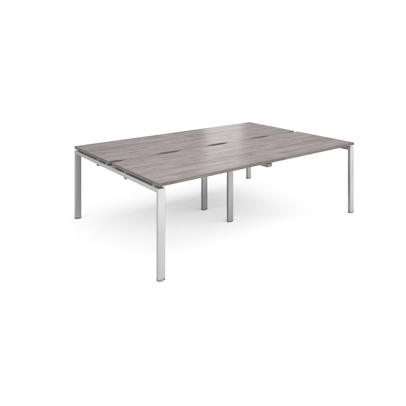 Adapt Double Back to Back Desks 800mm Deep - Grey Oak