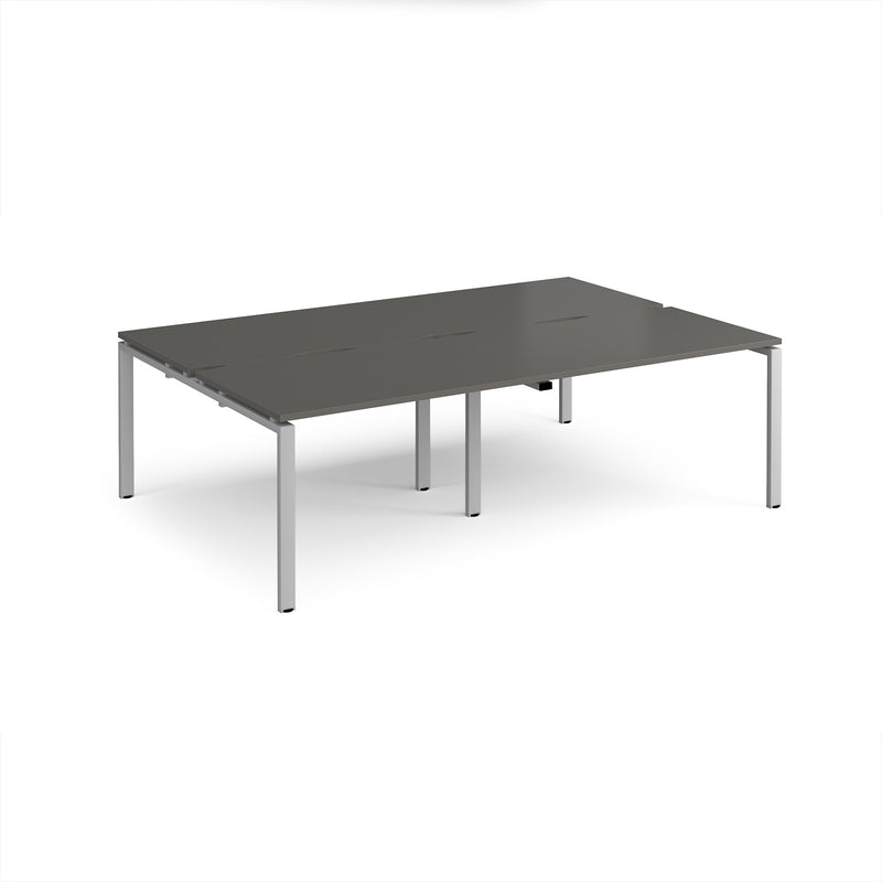 Adapt Double Back to Back Desks 800mm Deep - Storm Grey