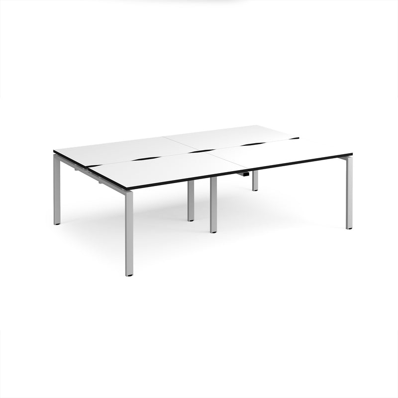Adapt Double Back to Back Desks 800mm Deep - White/Black