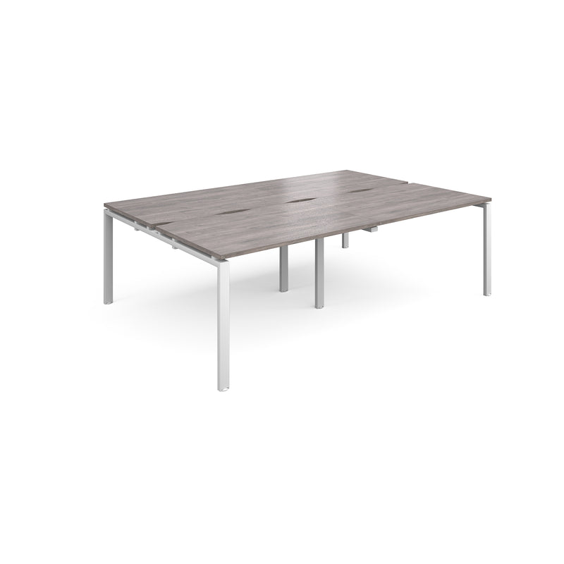 Adapt Double Back to Back Desks 800mm Deep - Grey Oak