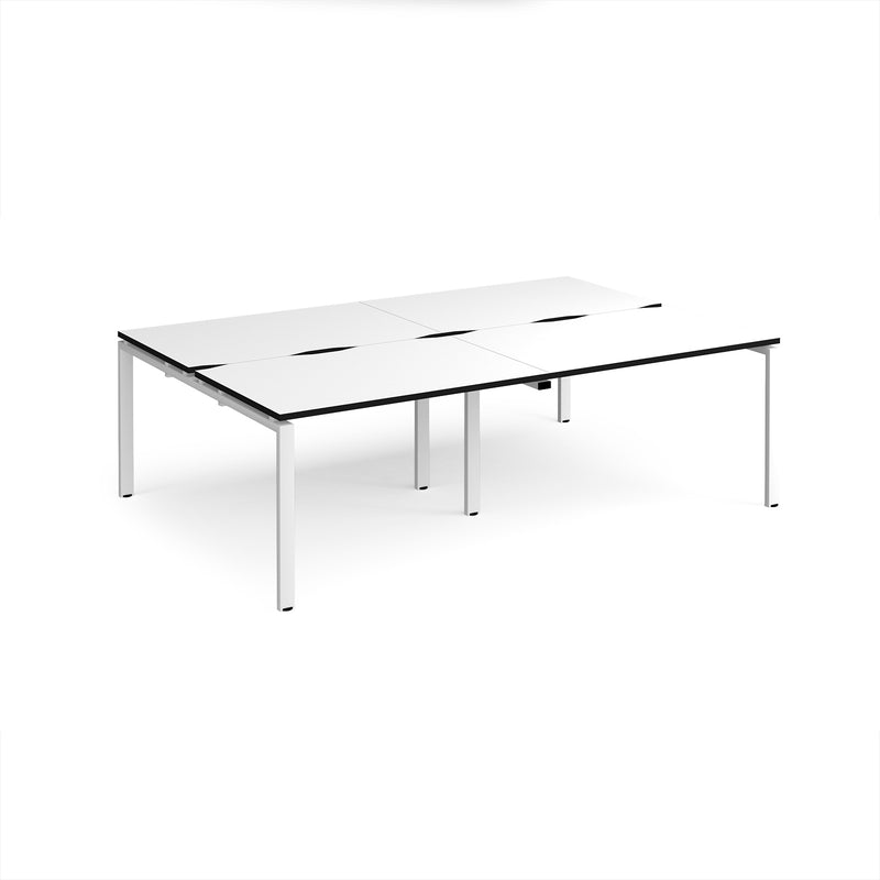 Adapt Double Back to Back Desks 800mm Deep - White/Black