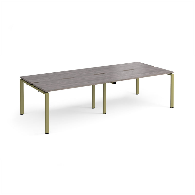 Adapt Double Back to Back Desks 600mm Deep - Grey Oak