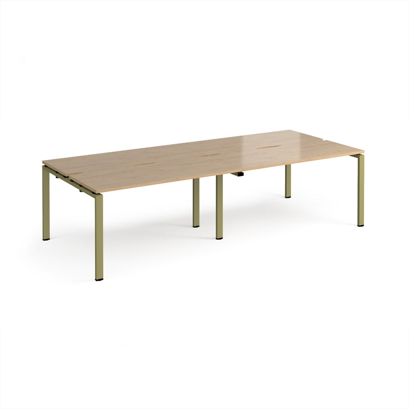 Adapt Double Back to Back Desks 600mm Deep - Kendal Oak