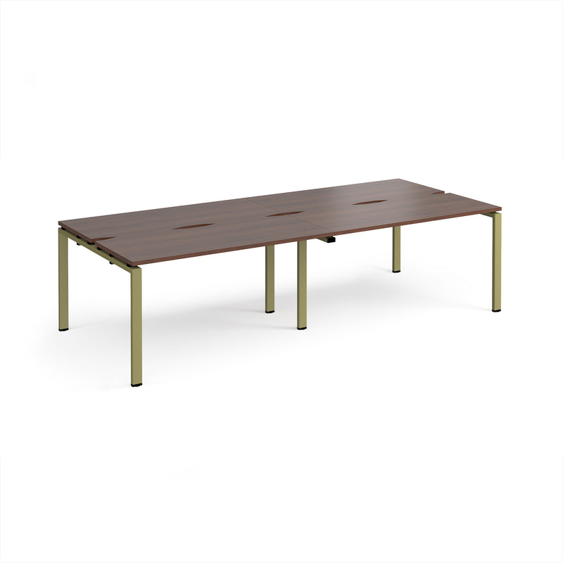 Adapt Double Back to Back Desks 600mm Deep - Walnut