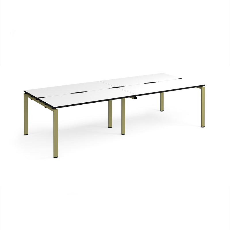 Adapt Double Back to Back Desks 600mm Deep - White/Black