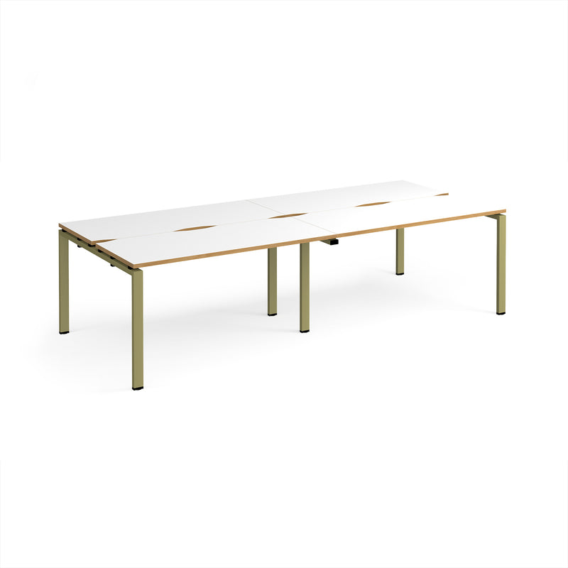 Adapt Double Back to Back Desks 600mm Deep - White/Oak