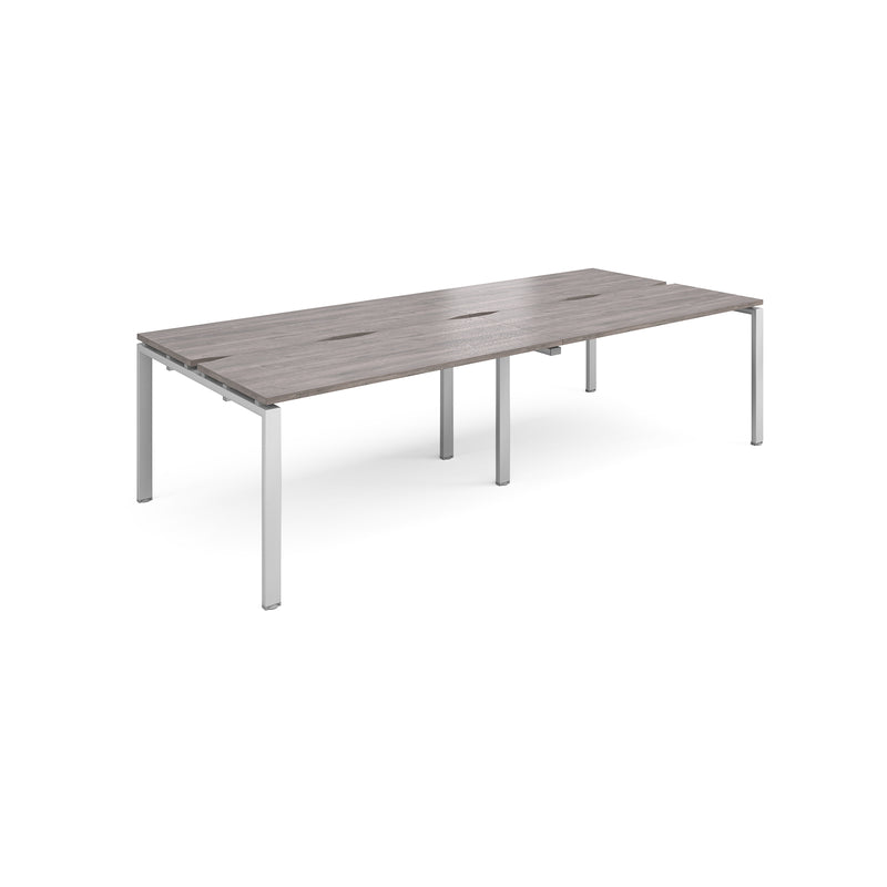 Adapt Double Back to Back Desks 600mm Deep - Grey Oak - NWOF