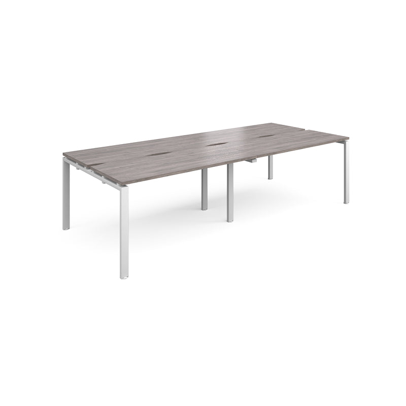 Adapt Double Back to Back Desks 600mm Deep - Grey Oak - NWOF