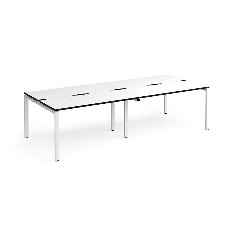 Adapt Double Back to Back Desks 600mm Deep - White/Black