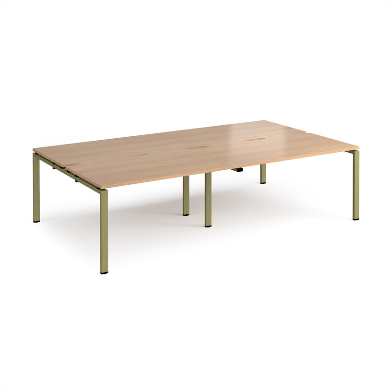 Adapt Double Back to Back Desks 800mm Deep - Beech