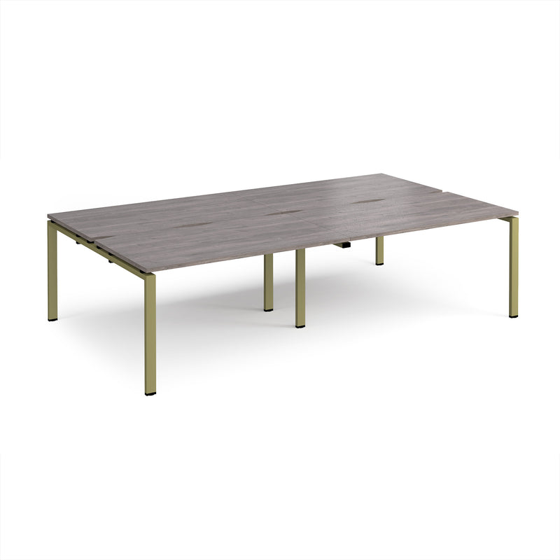 Adapt Double Back to Back Desks 800mm Deep - Grey Oak