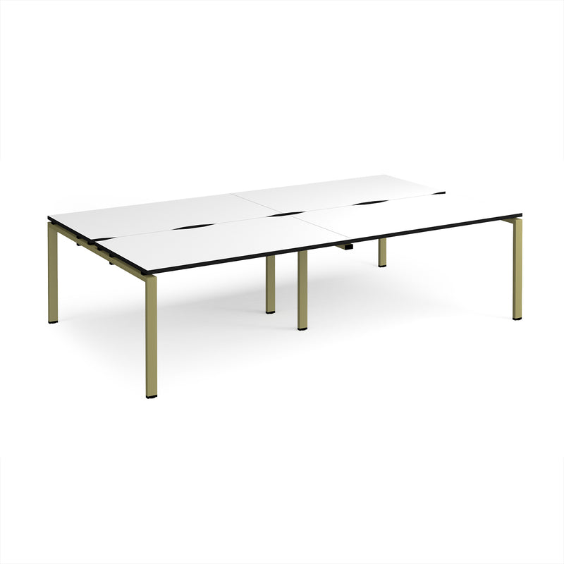 Adapt Double Back to Back Desks 800mm Deep - White/Black