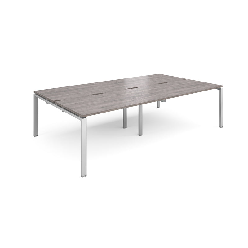 Adapt Double Back to Back Desks 800mm Deep - Grey Oak