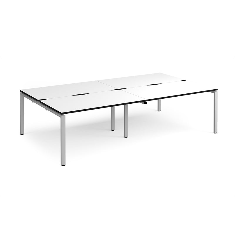Adapt Double Back to Back Desks 800mm Deep - White/Black