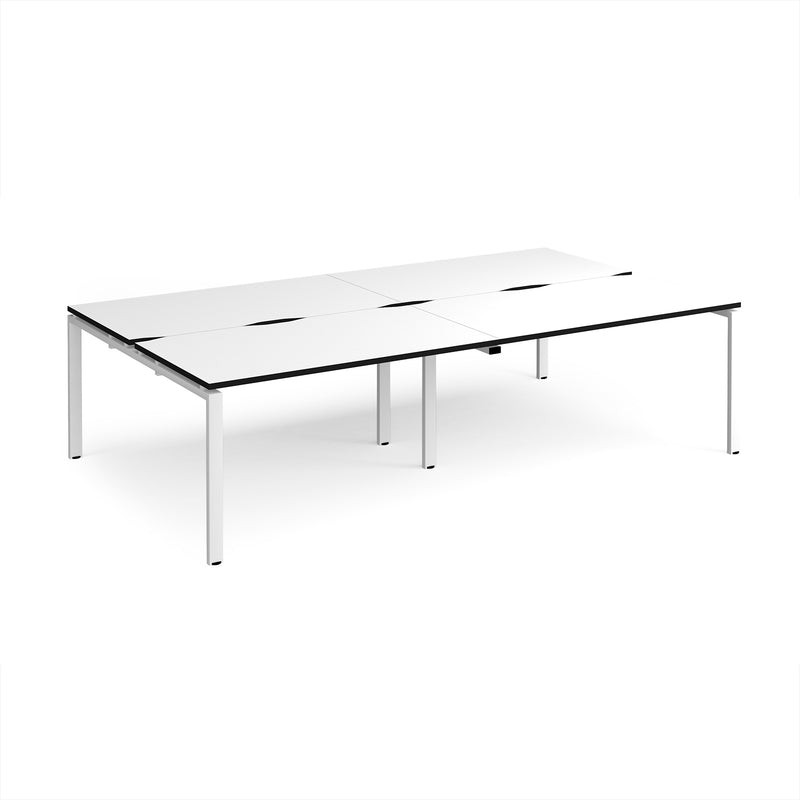 Adapt Double Back to Back Desks 800mm Deep - White/Black