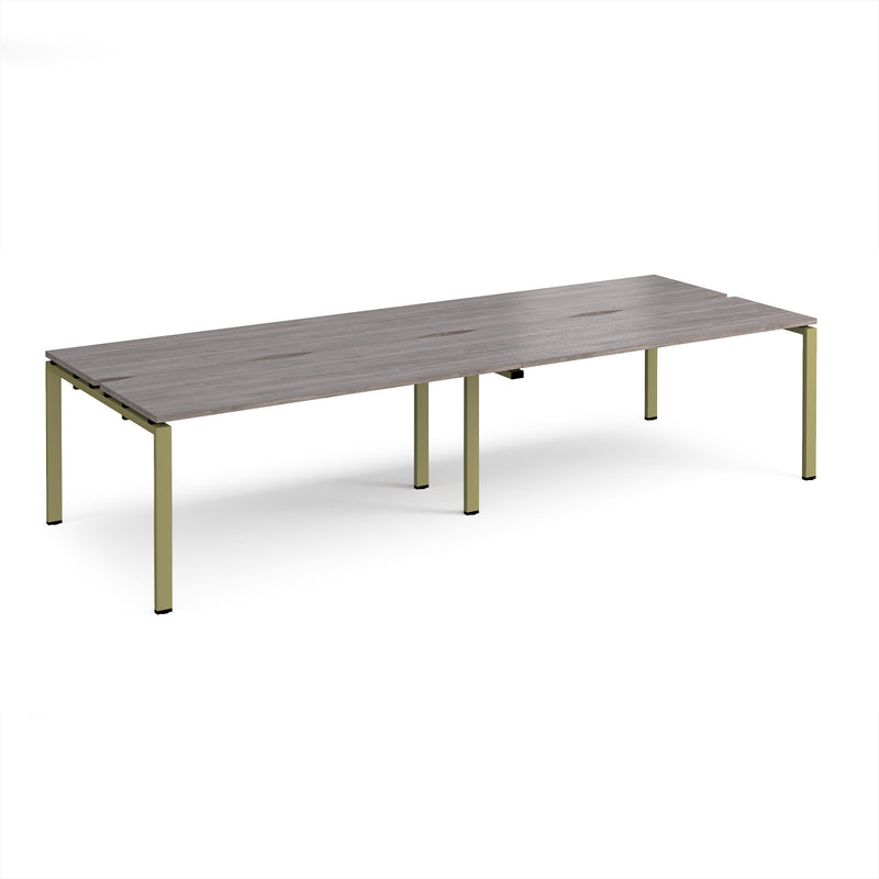 Adapt Double Back to Back Desks 600mm Deep - Grey Oak