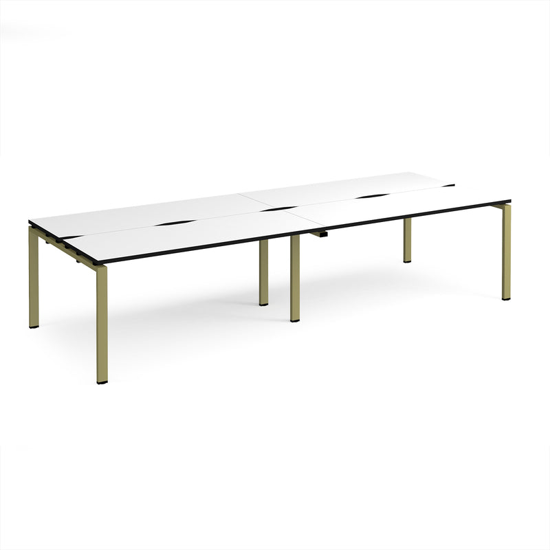 Adapt Double Back to Back Desks 600mm Deep - White/Black