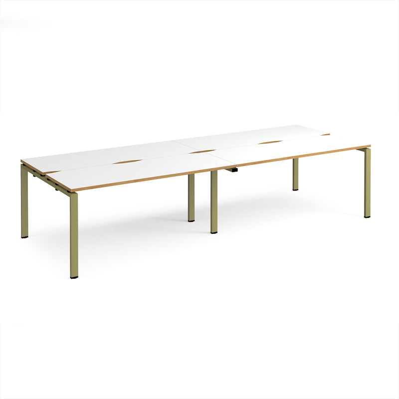 Adapt Double Back to Back Desks 600mm Deep - White/Oak