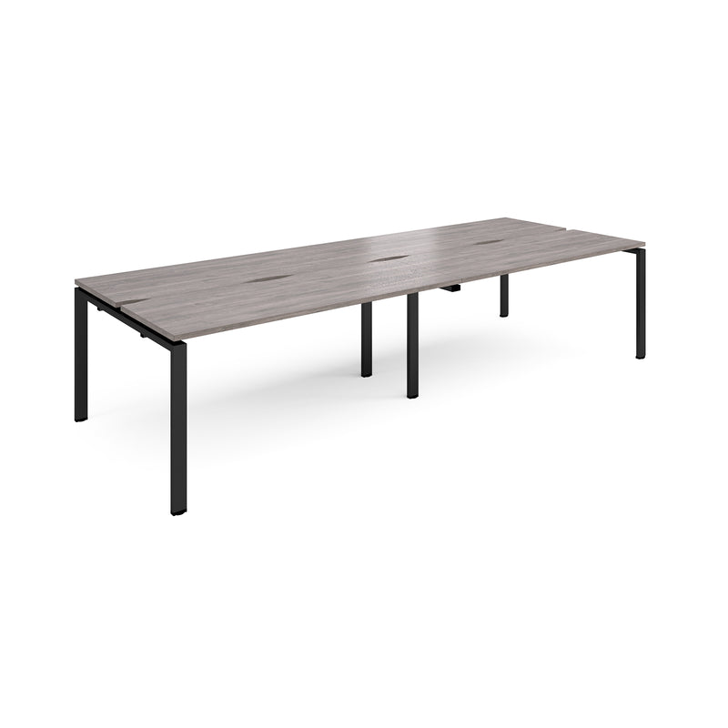 Adapt Double Back to Back Desks 600mm Deep - Grey Oak - NWOF