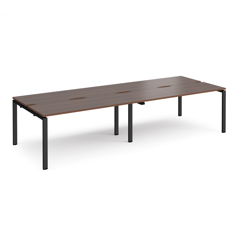 Adapt Double Back to Back Desks 600mm Deep - Walnut - NWOF