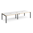 Adapt Double Back to Back Desks 600mm Deep - White/Oak - NWOF