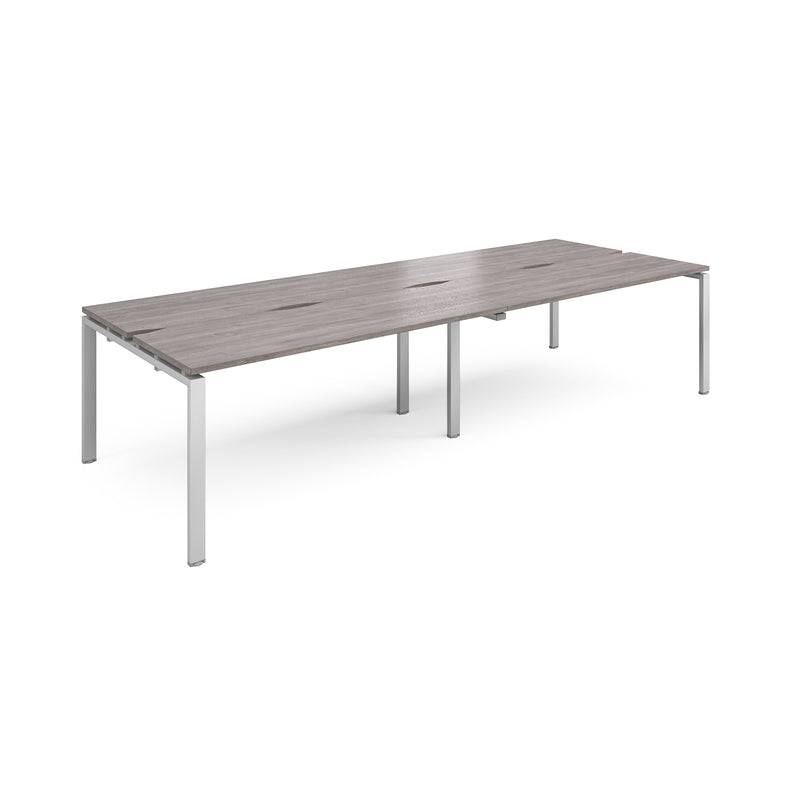 Adapt Double Back to Back Desks 600mm Deep - Grey Oak - NWOF