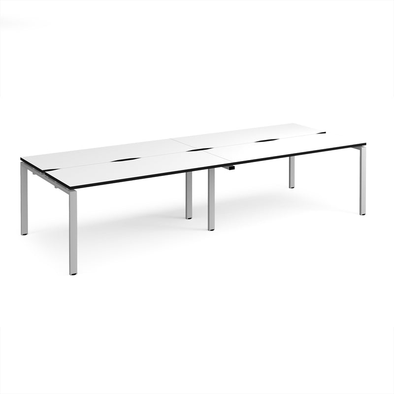 Adapt Double Back to Back Desks 600mm Deep - White/Black