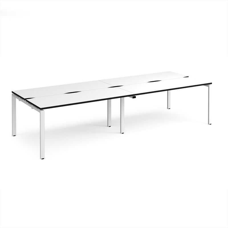 Adapt Double Back to Back Desks 600mm Deep - White/Black