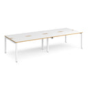Adapt Double Back to Back Desks 600mm Deep - White/Oak - NWOF