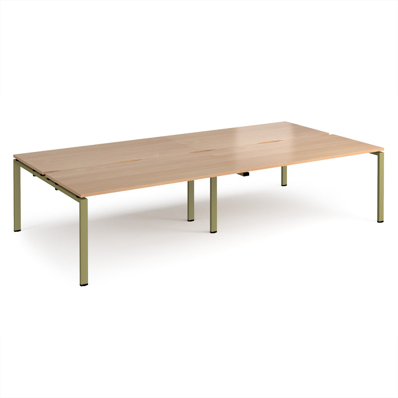 Adapt Double Back to Back Desks 800mm Deep - Beech