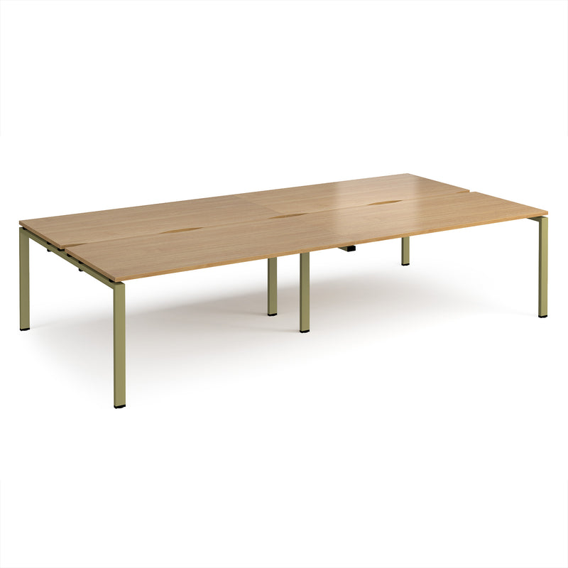 Adapt Double Back to Back Desks 800mm Deep - Oak