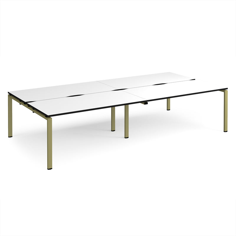 Adapt Double Back to Back Desks 800mm Deep - White/Black